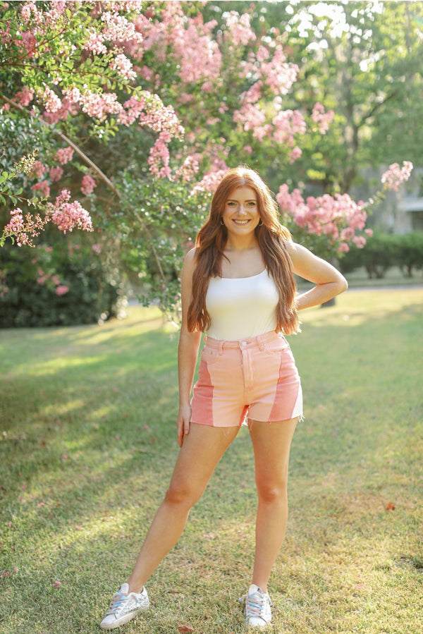 Pink Block Shorts