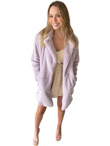 Lilac oversized fur jacket